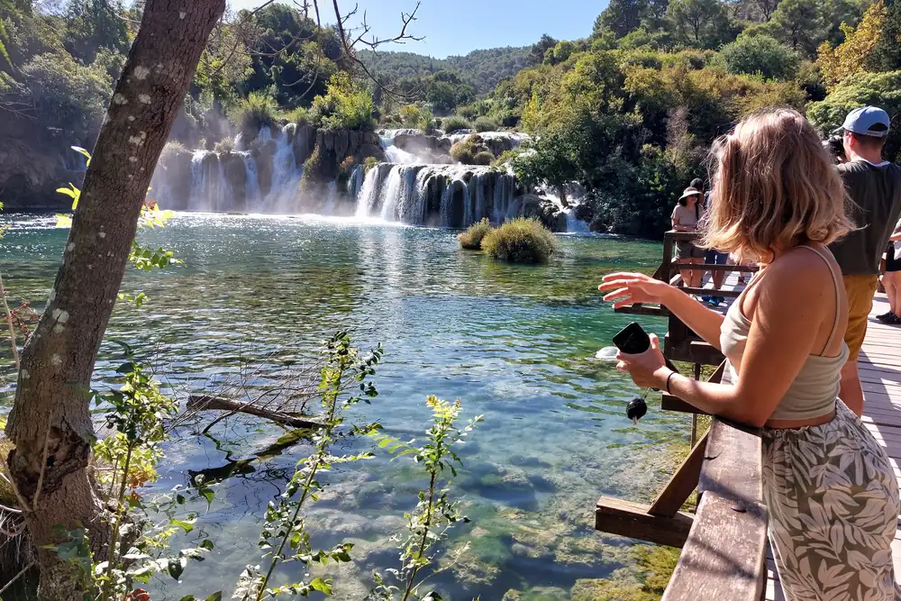 Waterfalls at Skradinski Buk seen from the boardwalk on the Krka National Park private walking tour