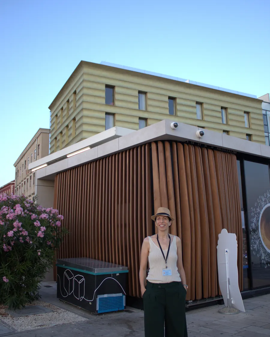 Ivana at the meeting point for private tours in Šibenik, next to the INA gas station