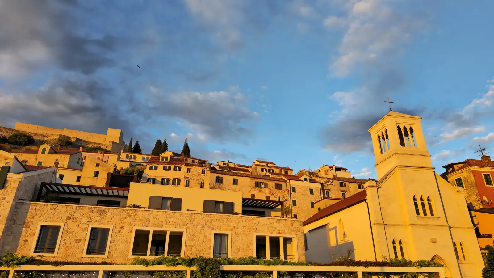 Šibenik Old Town rooftops and fortress, the setting of the history and Homeland War walking tour