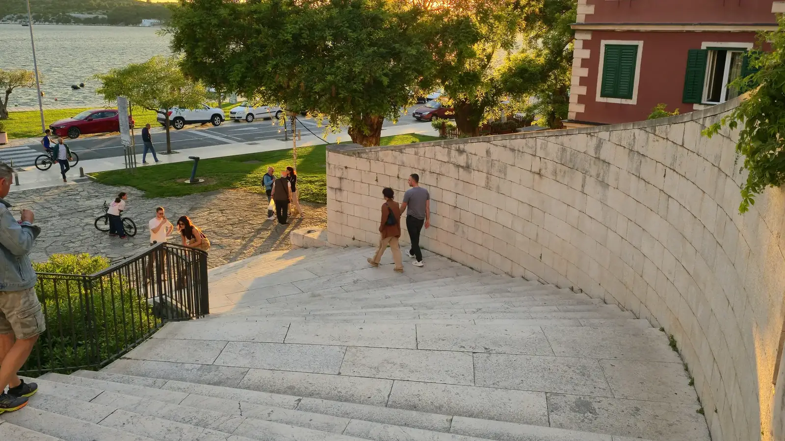 Šibenik seaside promenade at sunset, part of the history and coffee tour with a local guide