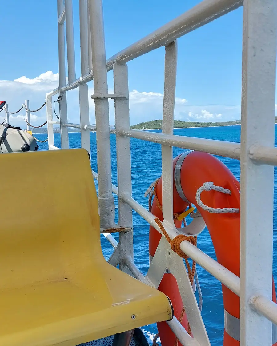 Deck of the public boat that connects Zlarin with Šibenik