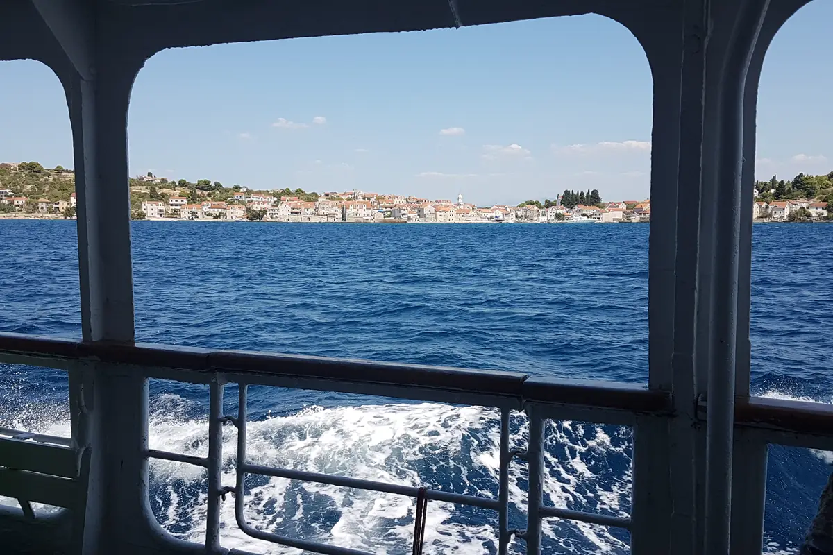 Zlarin island seen from the public boat on the private half-day island experience